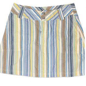 Patagonia Women’s Striped Mini Skirt Size 2 Blue Yellow Cotton Casual